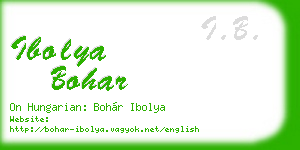ibolya bohar business card